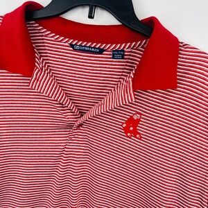 Cutter & Buck Boston Red Sox MLB Polo Shirt Mens XXL Red White Striped Golf